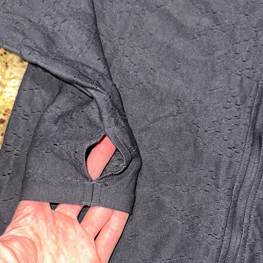 Fabletics Grey Lace Compression Jacket - Picture 3 of 4
